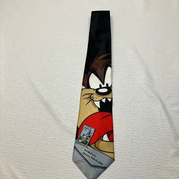 USPS Looney Tunes Stamp Collection 4" Neck Tie 1997 Taz Tasmanian Devil - Picture 2 of 9